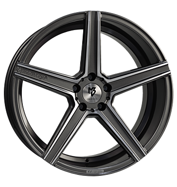mbDESIGN KV1 DC 9x20 ET37 5x108 75 Grau glänzend Konturen poliert