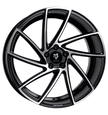mbDESIGN KV2 8,5x19 ET42 5x120 72,5 Schwarz seidenmatt Konturen poliert