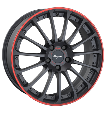 Breyton Magic CW 8,5x19 ET52 5x112 66,5 matt grey with red anodized lip