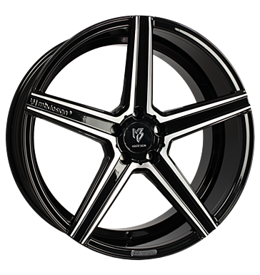 mbDESIGN KV1 8,5x19 ET50 5x112 75 Schwarz glänzend Konturen poliert
