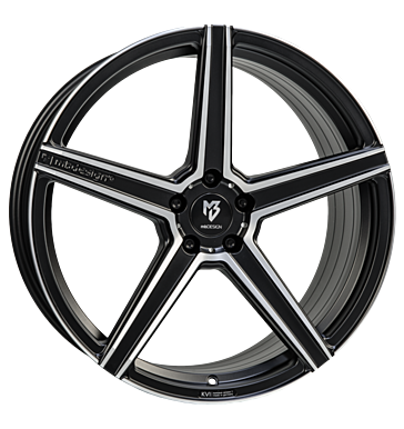 mbDESIGN KV1S DC 9,5x21 ET37 5x112 75 schwarz matt lackiert Konturen poliert