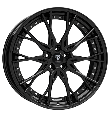 mbDESIGN KV3.2 DC 10,5x21 ET20 5x112 75 Stern und Bett schwarz glänzend lackiert
