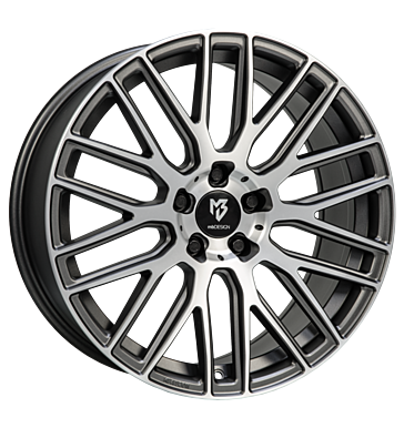 mbDESIGN KV4 7,5x18 ET42 5x112 75 grau matt lackiert Front poliert