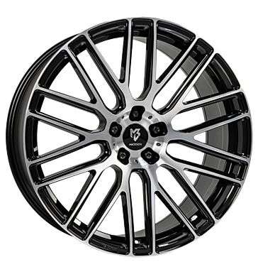 mbDESIGN KV4 10x22 ET40 5x112 75 schwarz glänzend lackiert Front pol.