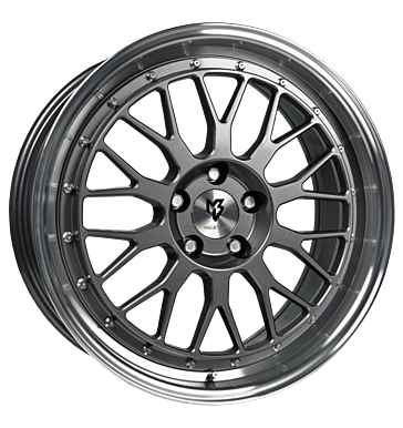 mbDESIGN LV1 7,5x18 ET45 5x108 75 Grau glänzend Außenbett poliert