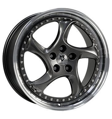 mbDESIGN Turbo S 8,5x19 ET45 5x108 75 Grau glänzend Außenbett poliert