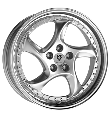 mbDESIGN Turbo S 9x19 ET42 5x108 75 silber glänzend lackiert Außenbett pol.