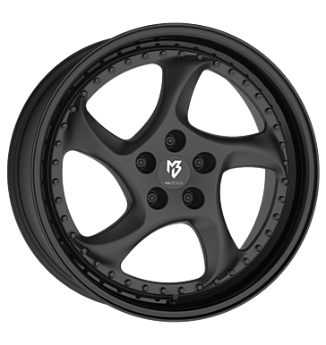 mbDESIGN Turbo S 9x19 ET42 5x108 75 Stern schwarz stumpfmatt Bett glanzschw. lack.