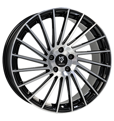 mbDESIGN VR3 7,5x18 ET45 5x100 67,1 schwarz glänzend lackiert Front pol.