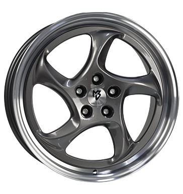 mbDESIGN Turbo 8,5x19 ET45 5x112 75 Grau glänzend Außenbett poliert