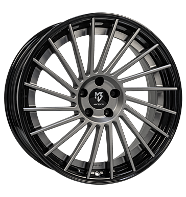 mbDESIGN VR3.2 DC 10,5x21 ET35 5x112 75 Stern grau matt Bett glanzschwarz lackiert