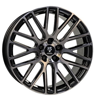 mbDESIGN KV4 8,5x22 ET35 5x112 75 rauchschwarz glänzend lackiert Front pol.
