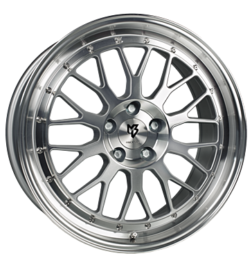 mbDESIGN LV1 8,5x19 ET45 5x112 57,05 Silber glänzend Front u. Außenbett pol.