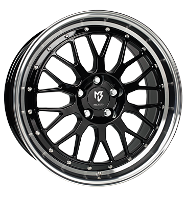 mbDESIGN LV1 8,5x20 ET45 5x114,3 75 Schwarz glänzend Außenbett poliert