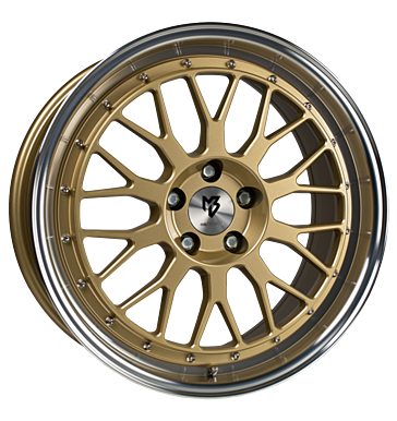 mbDESIGN LV1 7x17 ET25 4x100 67,1 Gold glänzend Außenbett poliert