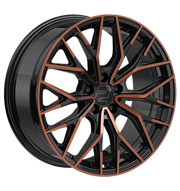 2DRV WH37 8,5x19 ET48 5x112 66,6 Schwarz Kupfer hochglanzpoliert