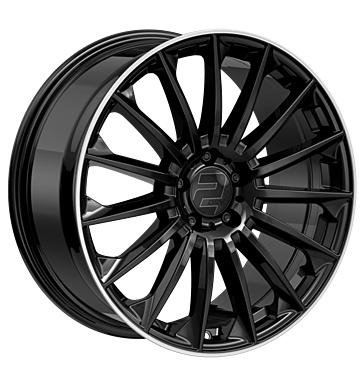 2DRV WH39 10,5x22 ET20 5x112 66,6 schwarz glänzend lackiert hochgl. Felgenbett
