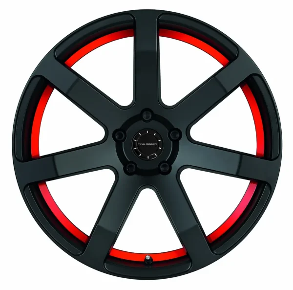 CORSPEED CHALLENGE 9,5x19 / 5x112 ET45 Mattblack Puresports / undercut Color Trim rot