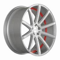 CORSPEED DEVILLE 10,5x20 / 5x112 ET35 Silver-brushed-Surface/ undercut Color Trim rot mit Spurplatte BCF22022