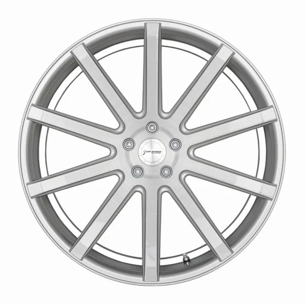 CORSPEED DEVILLE 10,5x22 / 5x112 ET25 Silver-brushed-Surface/ undercut Color Trim weiß mit Spurplatte BCF22024