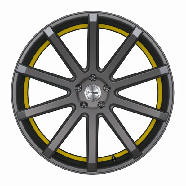 CORSPEED DEVILLE 9,0x20 / 5x112 ET35 Gunmetal/ undercut Color Trim gelb mit Spurplatte BCF22028