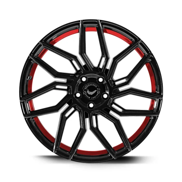 BARRACUDA DRAGOON 10x20 / 5x112 ET40 Higloss-Black undercut Trimline red