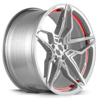 CORSPEED KHARMA 8.5x19 / 5x120 ET35 Silver-brushed-Surface undercut Trimline red mit Spurplatte BCF10206