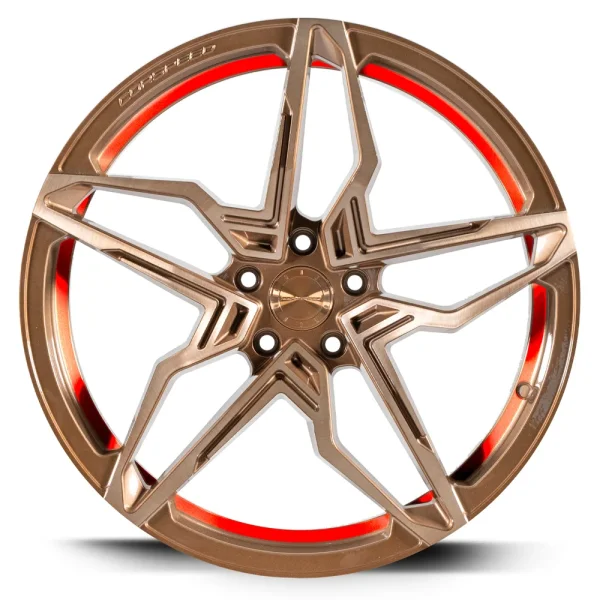 CORSPEED KHARMA 9.0x20 / 5x112 ET35 Higloss-Bronze brushed Surface undercut Trimline red