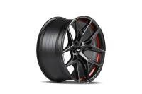 BARRACUDA RAZZER 8,5x19 5x112 ET33 Mattblack undercut Trimline rot Puresports gefräst mit Spurplatte BCF22029