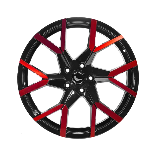 BARRACUDA TZUNAMEE EVO 8x18 /5x100 ET33 Black gloss Flashred mit Spurplatte BCF22029