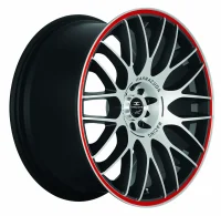BARRACUDA KARIZZMA 8,0x18 / 5x100 5x112 ET32 Mattblack-polished / Color Trim rot