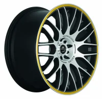 BARRACUDA KARIZZMA 8,0x18 / 5x108 5x114,3 ET40 Mattblack-polished / Color Trim gelb