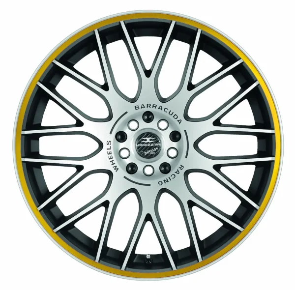 BARRACUDA KARIZZMA 8,5x19 / 5x110 5x120 ET38 Mattblack-polished / Color Trim gelb