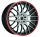 BARRACUDA KARIZZMA 8,5x19 / 5x108 5x114,3 ET30 Mattblack-polished / Color Trim rot mit Spurplatte S22463