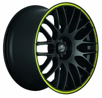 BARRACUDA KARIZZMA / 9x20/5x120 ET42 Mattblack Puresports / Color Trim gelb