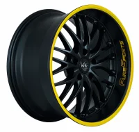 BARRACUDA VOLTEC T6 8,0x18 / 5x100 ET32 Mattblack Puresports / Color Trim gelb