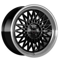 Borbet B 7x17 ET25 4x100 64 black rim polished