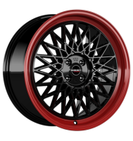Borbet B 7x17 ET38 4x100 64 black rim red