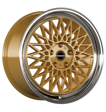 Borbet B 8,5x20 ET45 5x112 66,5 gold rim polished