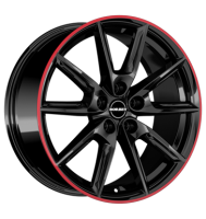 Borbet LX18 8x18 ET40 5x114,3 72,5 black glossy rim red