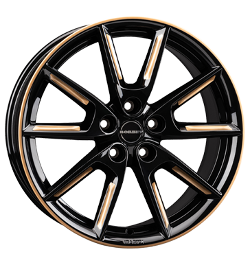 Borbet LX18 8x18 ET48 5x112 66,6 black glossy gold spoke rim