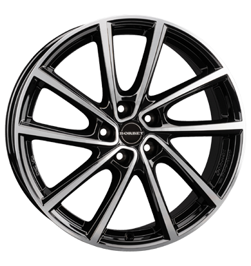 Borbet V 7x19 ET47,5 5x108 63,4 black polished glossy
