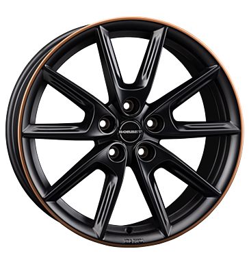 Borbet LX19 8x19 ET44 5x112 66,5 black matt rim copper