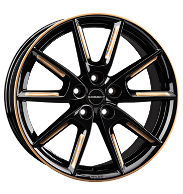 Borbet LX19 8x19 ET50 5x112 66,5 black glossy gold spoke rim