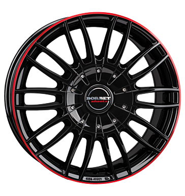 Borbet CW3 7,5x18 ET47 6x130 84,1 black glossy red ring