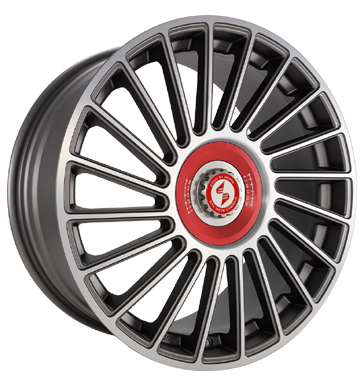 Eta Beta Venti-R ZV 7,5x18 ET45 5x112 73,06 Anthr. matt full pol. R.Rot/M.Silber