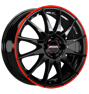 Ronal R54 MCR 7x16 ET35 4x98 58,1 jetblack-red rim