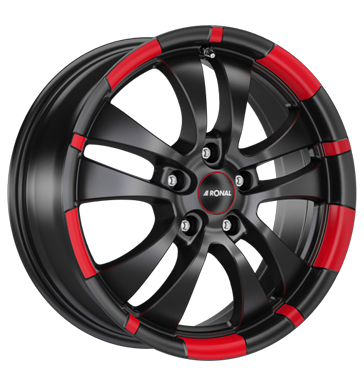 Ronal R59 MCR 7,5x17 ET48 5x112 76 jetblack-red rim