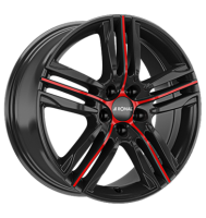 Ronal R57 MCR 7,5x19 ET55 5x112 66,5 jetblack-red spoke