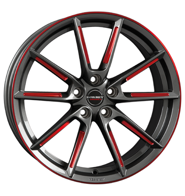Borbet LX 8,5x19 ET37 5x114,3 72,5 graphite spoke rim red polished